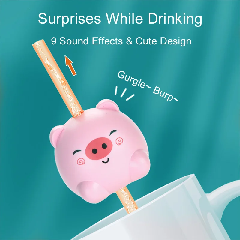 Dierengeluidsrietjes, pratende rietjes, interactief geluidsdrinkspeelgoed voor kinderen