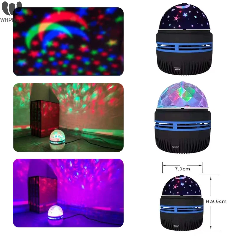 LED Starry Sky Light Projection Night Light Multifunction Bedside Bedroom Atmosphere Lamp Rotating StageLight Projector Lamp