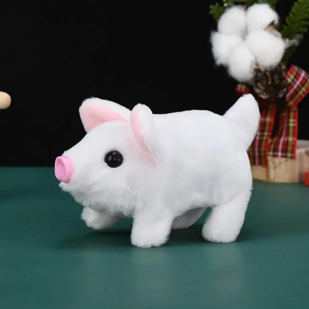 Simulación que camina, cerdito bonito, juguetes electrónicos de peluche para mascotas, peluches de cerdo, Twitch, cola de nariz, muñeco de peluche para regalo de bebé