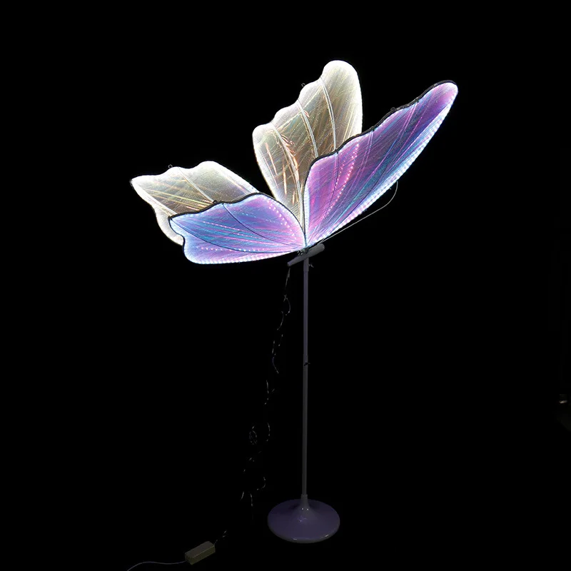 Romantic LED Butterfly Floor Lamps Decoration Atmosphere Party Stage Lights Dream Lighting Wedding Installation Hotel Restaurant