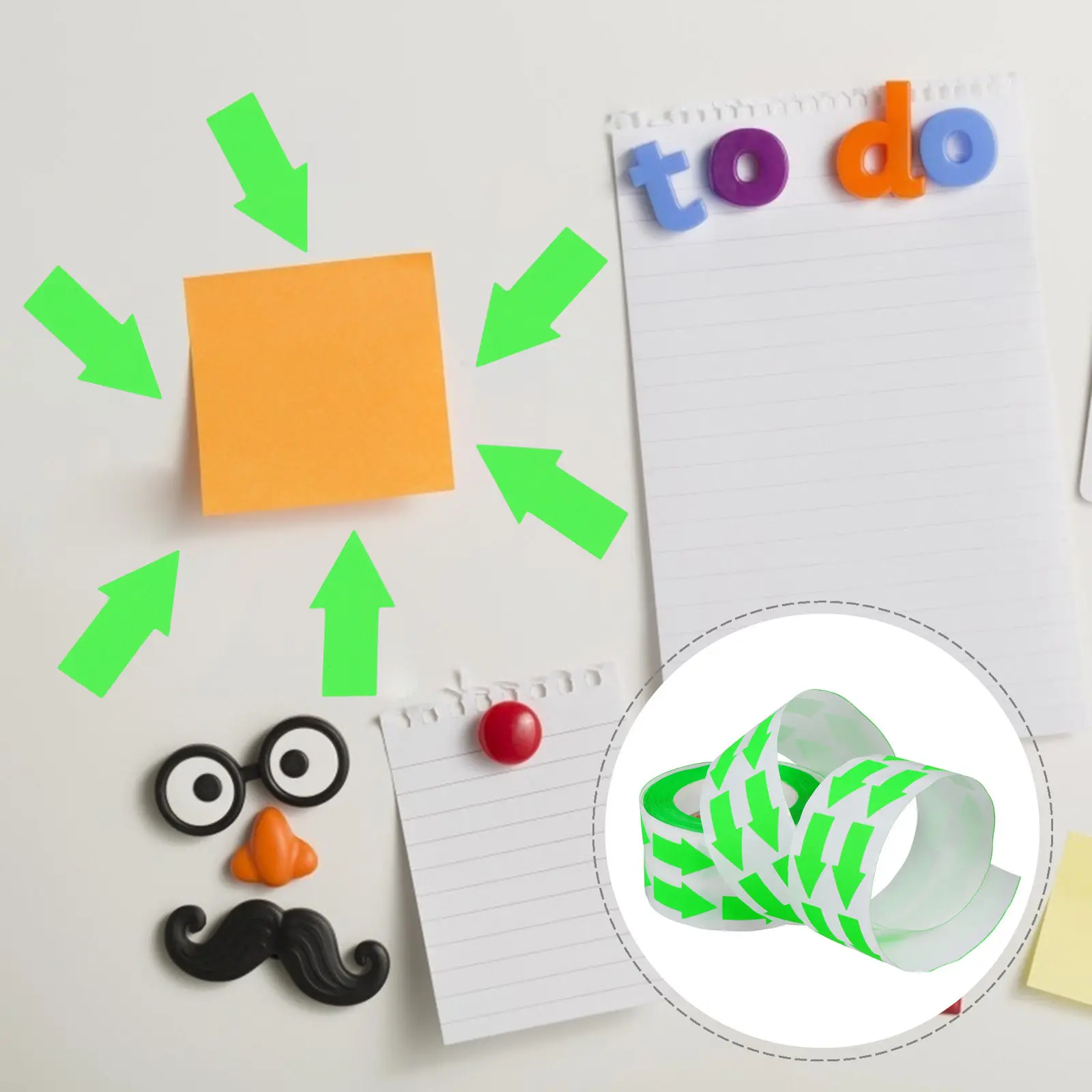 

Флуоресцентные наклейки-стрелки, 1 рулон, яркие цветные клейкие этикетки для предупреждения, указания направления и декоративных проектов