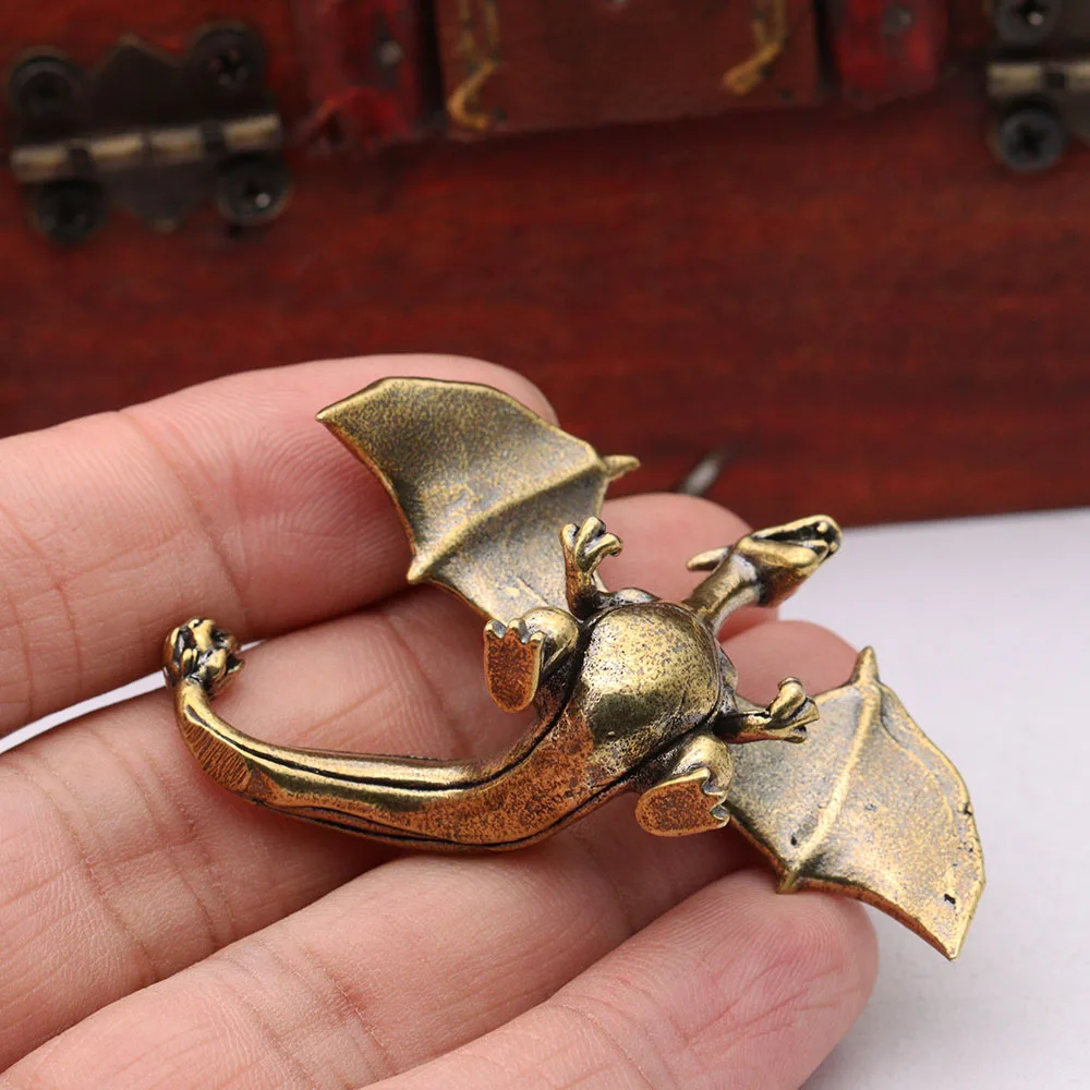 Brass Roaring Flying Dragon Small Statue Desktop Ornaments Vintage Animal Figurines Model Lucky Home Decoration Crafts Accessory view 6