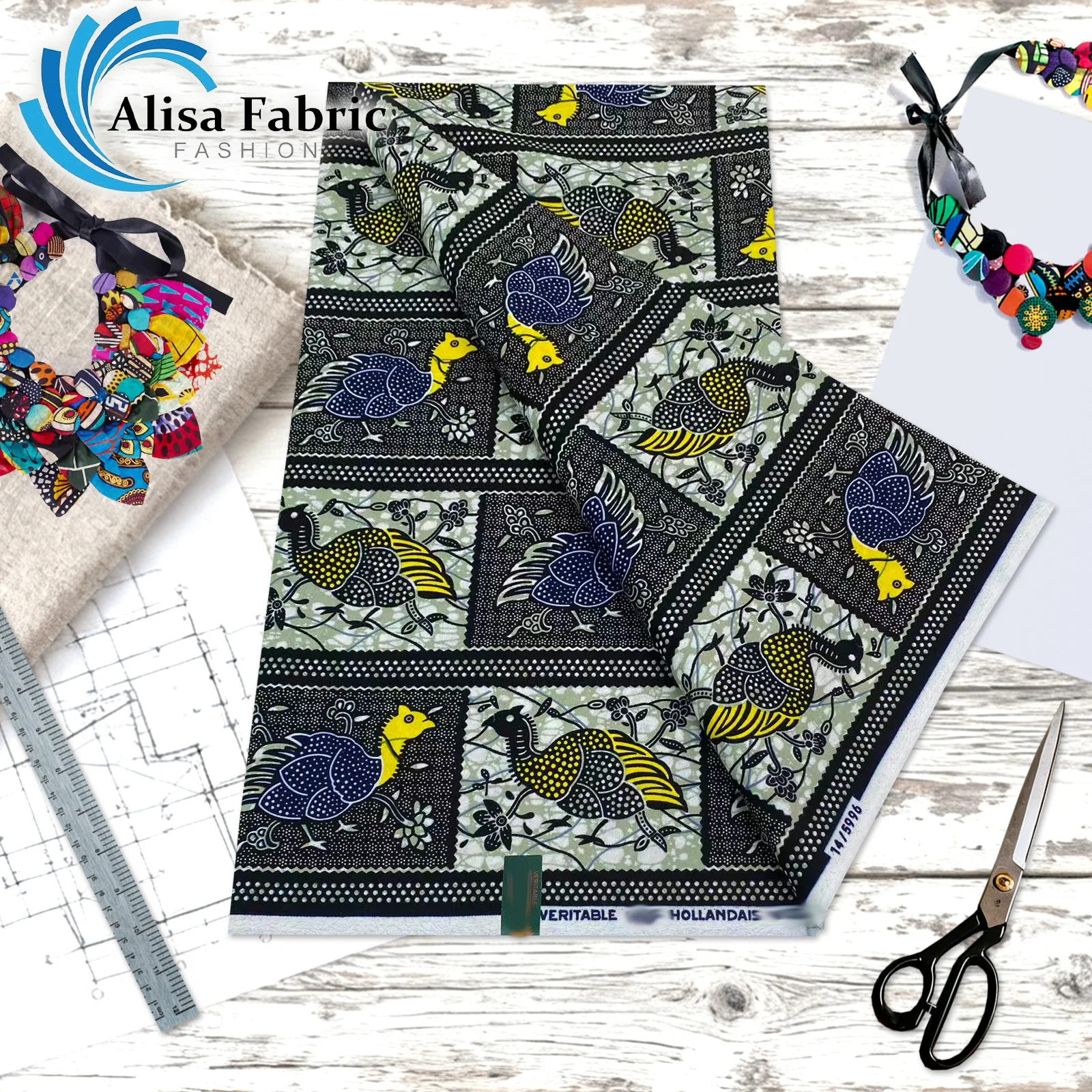 

Новый дизайн, африканская восковая ткань для платья hollandais, 6 ярдов, голландская 2026, 100% хлопок, нигерийская мода для штор