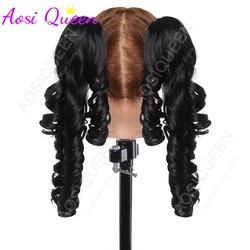 AOSI krótki kok w kucyk ze sznurkiem do grzebienia syntetyczne doczepy do włosów szary i biały przedłużanie włosów peruka w kucyk