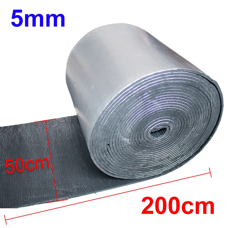 5mm 200cmx50cm For Car Acoustic Thermal Sound Deadener Mat Noise Soundproofing Bonnet Insulation Deadening For Hood For Wall 