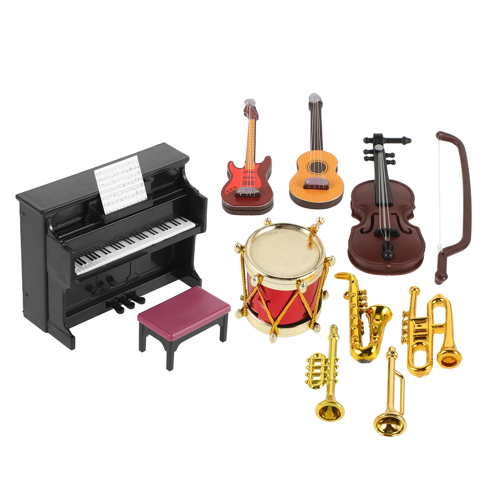 

Mini Musical Instrument Model Accessories Wear Resistant Delicate Miniature Realistic House Decor Plastic Toys Prop