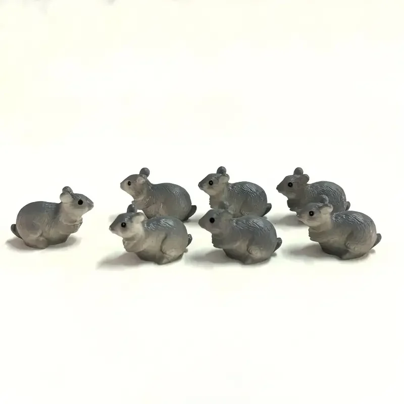 5/10 Pcs Mini Miniatures Gray Mouse Resin Figurines, Fairy Garden Accessories, Micro Landscape DIY Craft Home Decoration