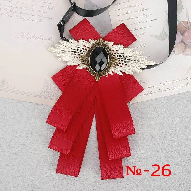 57 farben Wunderschöne Band Bowtie Schwarz Schmuck Metall Männer Hochzeit Party Schmetterling Weibliches Hemd Zubehör Damen Luxus Pin Fliege – Detail 32