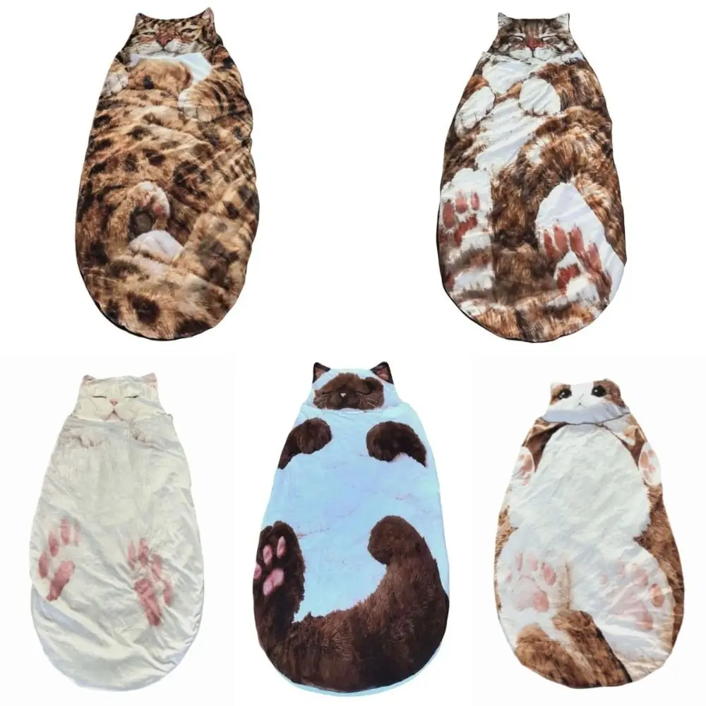 Saco de dormir camping con diseño de gato y aislamiento térmico