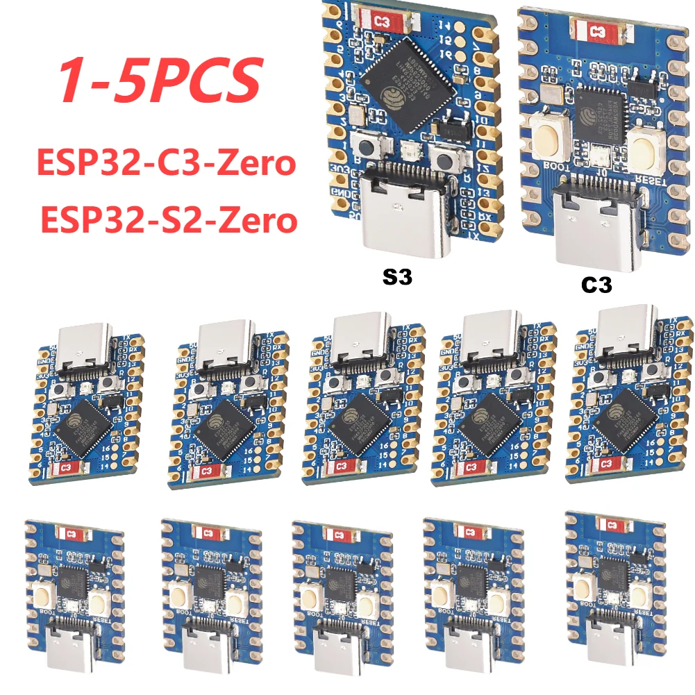 1-5 pz ESP32-C3-Zero ESP32-S3-Zero Mini scheda di sviluppo 2.4GHz WiFi Bluetooth dimensioni Ultra-piccole ESP32 C3 S3 ESP 32