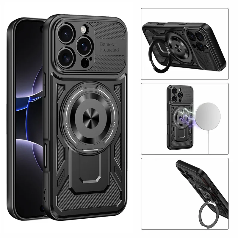 

For iphone 16 pro max case Magnetic Holder Ring Armor Shockproof Phone Case for iphone 16e 16 15 14 13 12 11 iphone16 plus Cover