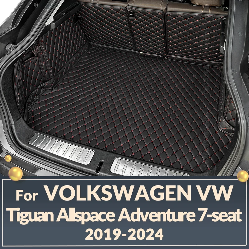 Auto Full Coverage Trunk Mat For VW Tiguan Allspace 7-seat 2021 2022 2023 Car Boot Cover Pad Interior Protector Accessories