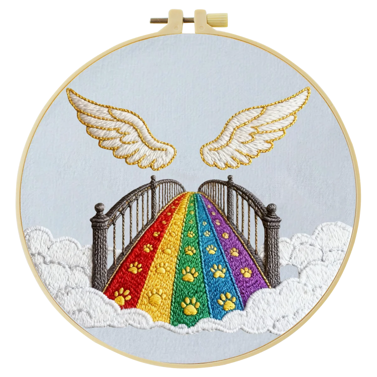 1 Stück 20X20CM/15X15CM 7,87/6,3 Zoll Regenbogenbrücke Stickerei Starter-Kit DIY-Kit DIY-Stickerei-Set Handarbeiten Malerei – Detail 4