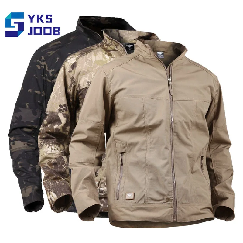 Chaquetas de senderismo tácticas impermeables para hombre, abrigos ajustados de gran capacidad con bolsillos, resistentes al desgaste, ropa informal de escalada, otoño