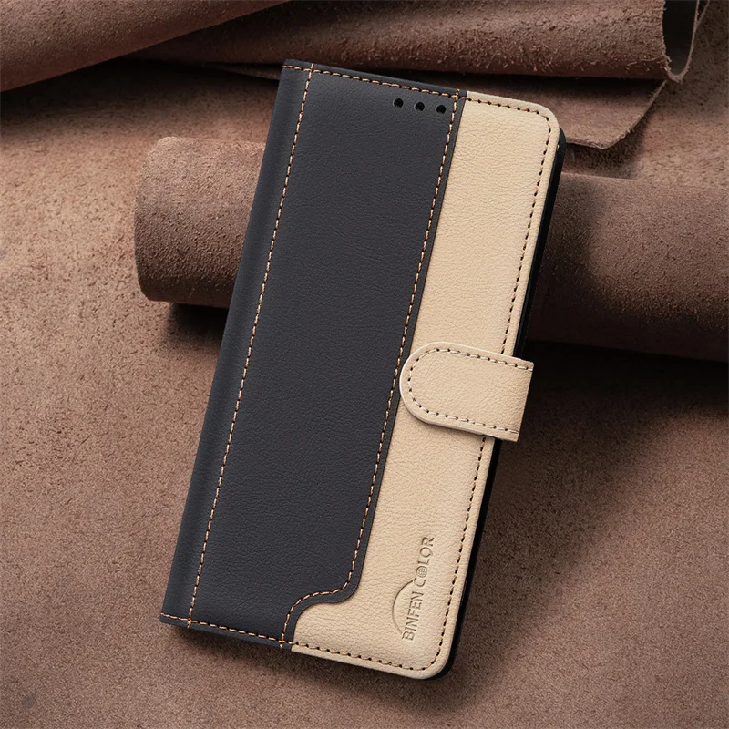 Leather Wallet Case on for Redmi Note 12 Pro Xiaomi Redmi Note 11 Pro 12Pro+ Plus 12S Turbo 11S Color Match Card Slot Phone Case