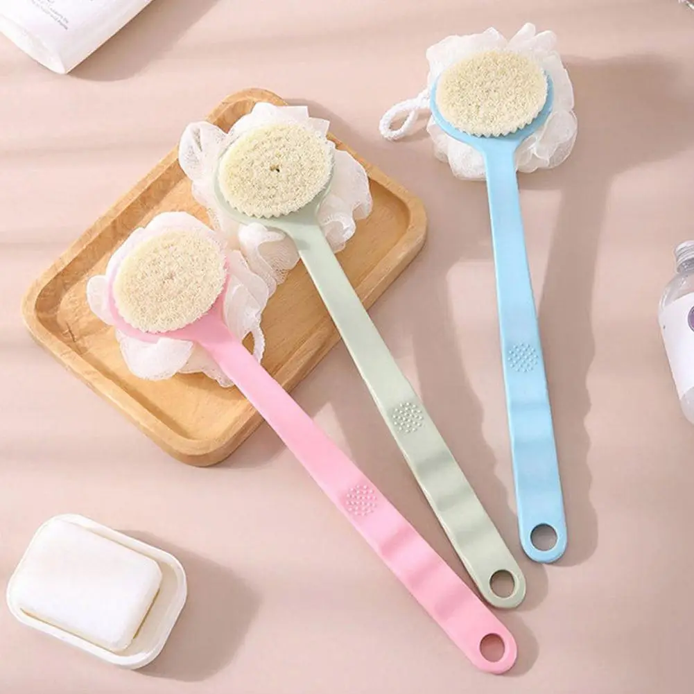 Two Sided Shower Body Brush Tied Bath Flower Long Handle Massage Brush BodyExfoliatingBrush Bathing Wash Bathroom Silicone H1P8