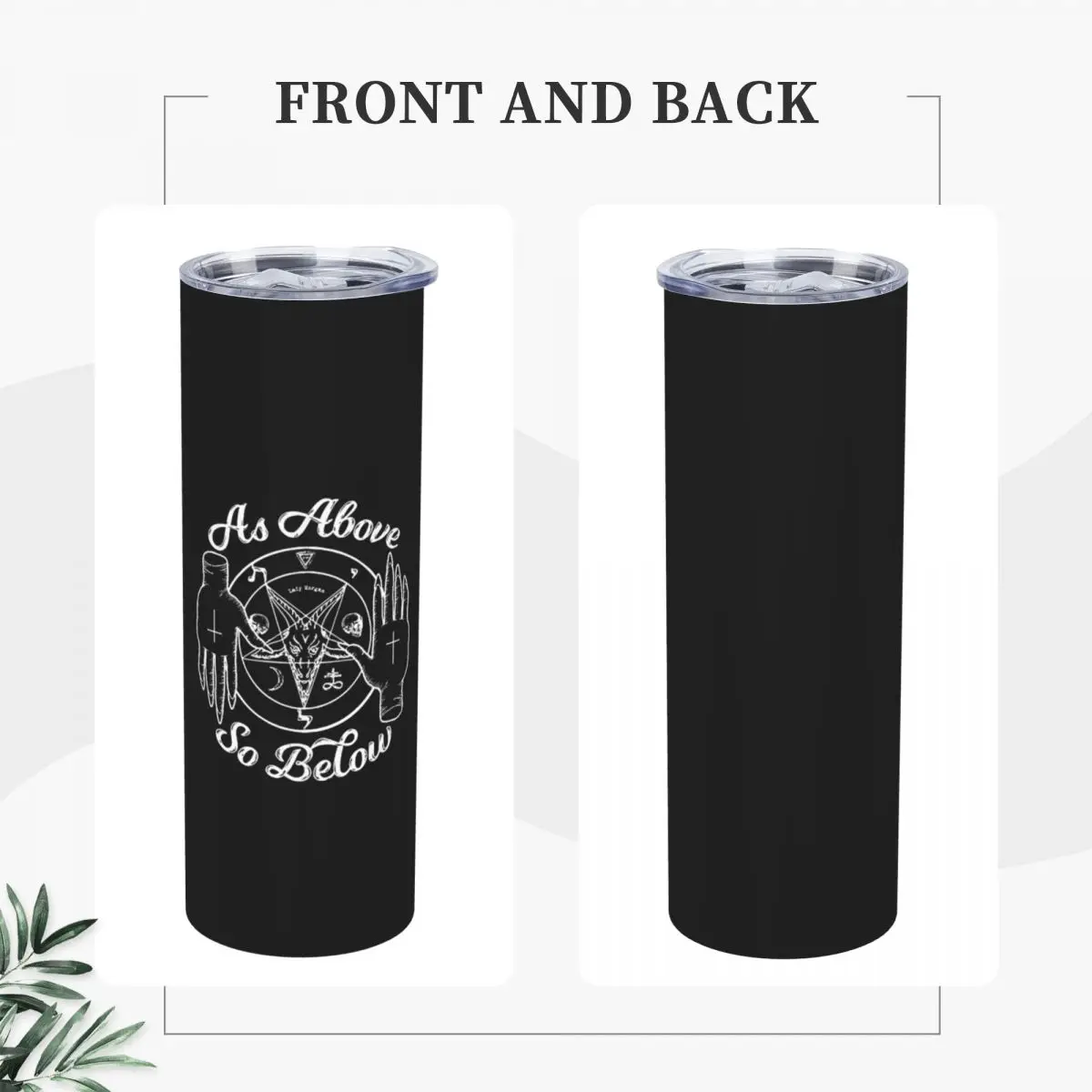 As Above So Below Stainless Steel Tumbler Vacuum Insulated Mugs Thermal Cold Bottle Straw With Lid 20oz