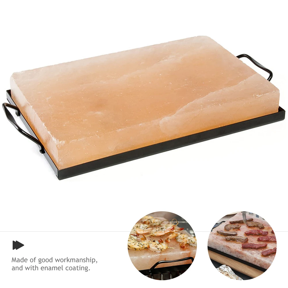 

1pcs Salt Plate Tray Holder Stainless Steel Rack For Grill Barbecue Cooking Stones Steak Roasting Plate Bakeware Grilling Block