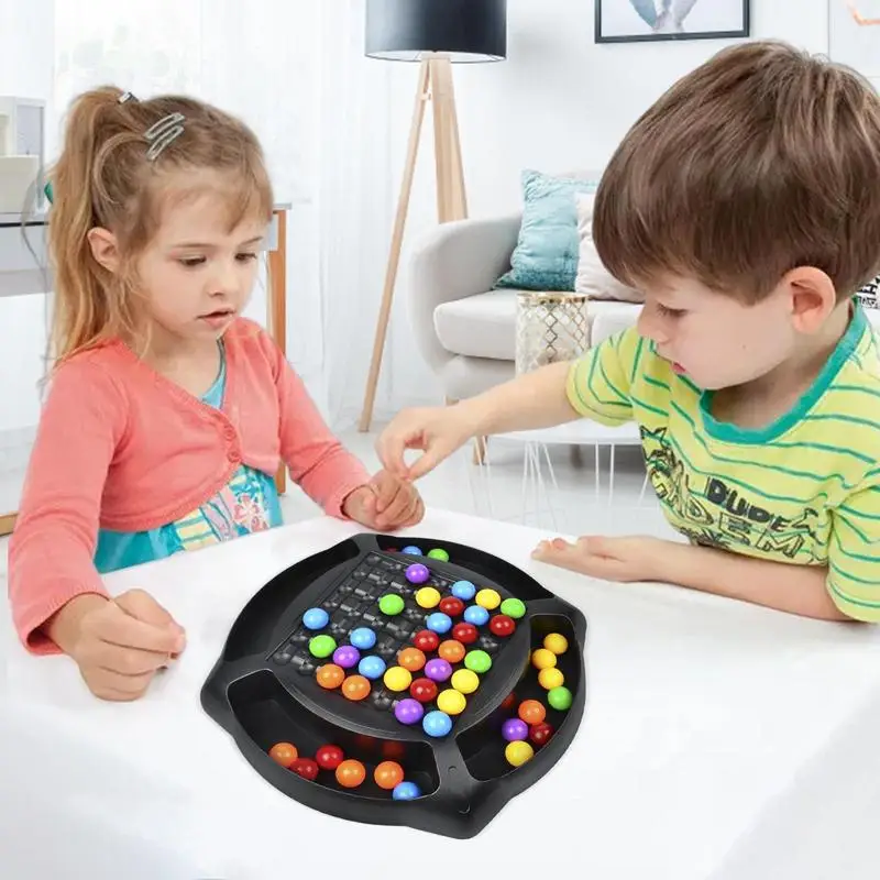 Rainbow Ball Elimination Game Chess Educational Kids Toys Color Sorting Ball Matching Game Tabletop Strategy Game Rainbow Chess