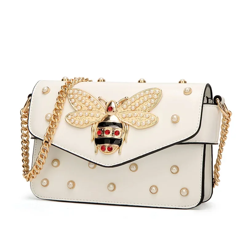 Bee Pearl Crossbody Bags For Women Chains Bee Luxury Handbags Designer Famous Brand Shoulder Bag Hand Sac A Main Female