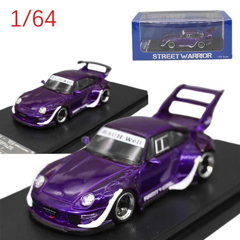 

Diecast 1/64 Scale SW Model Car RWB 993 GT Tail Alloy Car Model Electric Violet Play Vehicles Toys for Boys Original Box