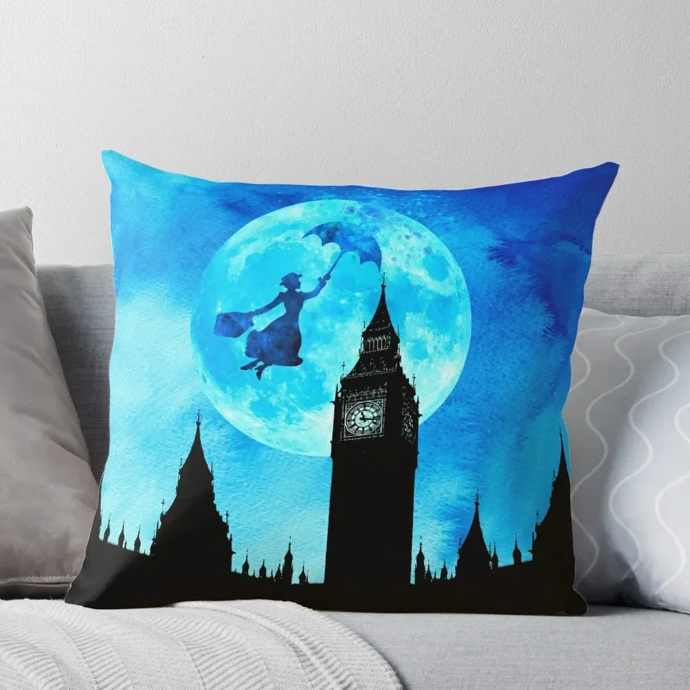 

Magical Watercolor Night - Mary Poppins Throw Pillow luxury sofa pillows pillows decor home Pillow