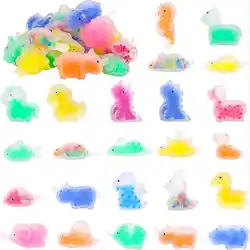 1-24pcs Random Cute Squishies Squeeze Mochi Toys With Water Beads, Party Favors For Kids Stress Relief Baubles