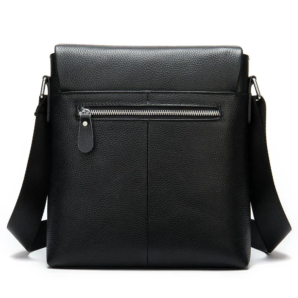 Bolsa de ombro do couro genuíno para homens, bolsa crossbody casual