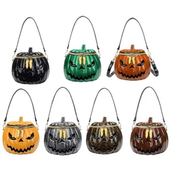 E74B Novelty Shoulder Bag for Women Girls Pumpkin Shape Crossbody Bag Halloween Purse Pumpkin Handbag Funny Messenger Bag