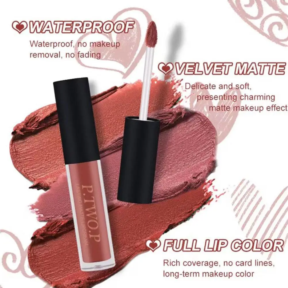 3Pcs Matte Liquid Lipstick Set Velvet Lip Gloss Lip Stain Long Lasting Waterproof Moisturize Matte Red Lipstick Lip Glaze Makeup