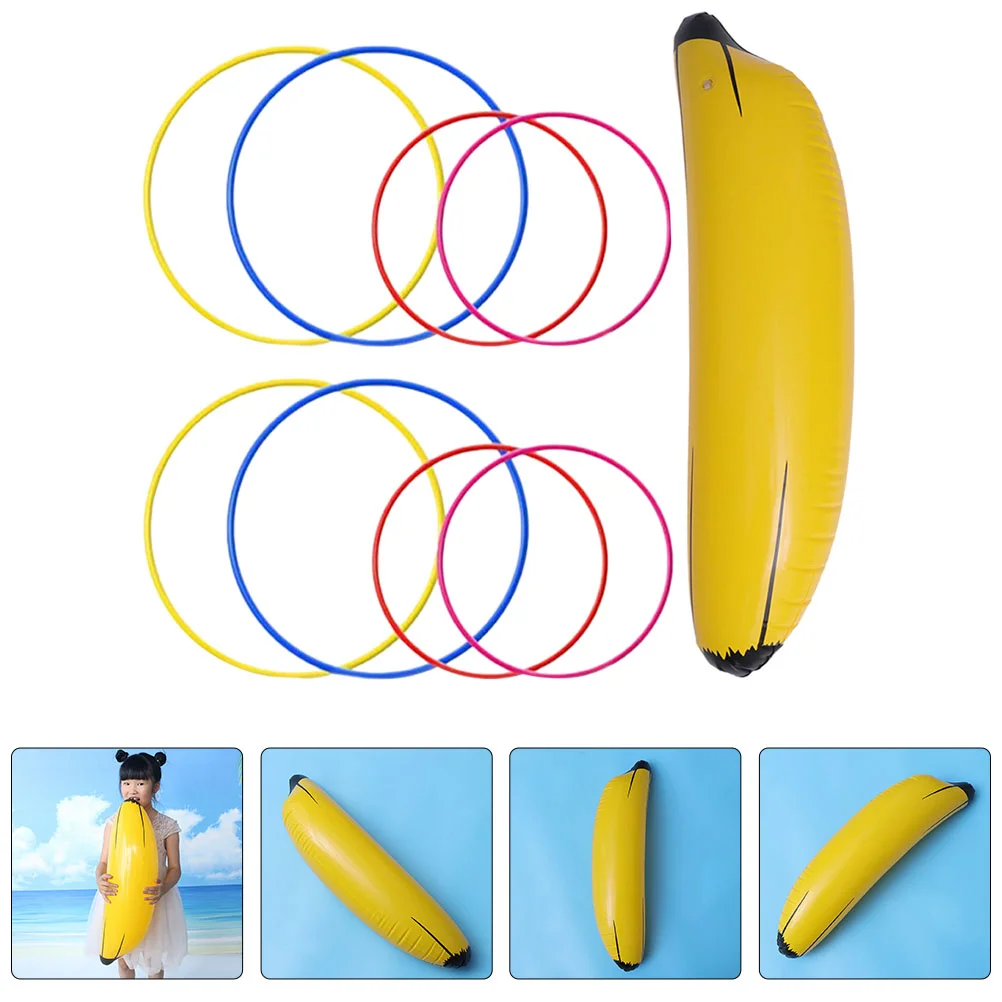 

Inflatable Banana Big Ring Toy Stage Photo Props Single Decor Party Game bachelor alloys Toss Plastic Beach Toys