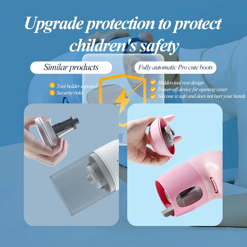 Tenwin A11Pro Automatic Pencil Sharpener Pro Cute Boots Style High Capacity Battery School Pencil Sharpener Electric Automatic