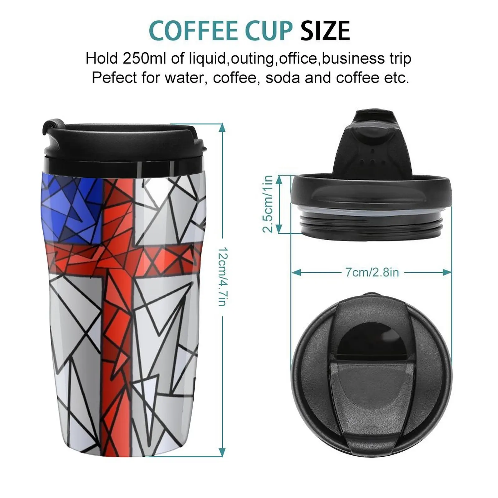 New Episcopal Shield Geometric Travel Coffee Mug Espresso Coffee Cups Coffee Set