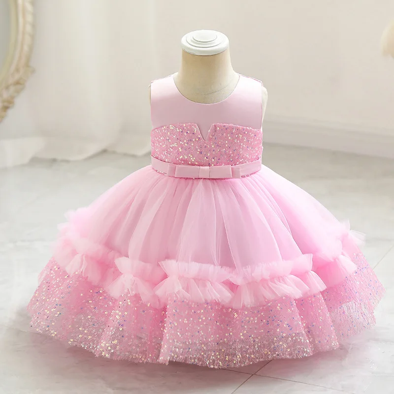 

Grace Stylish Toddler Puff Sleeves Baby Toddler Beaded Birthday Party Formal Pageant Flower Girl Dress