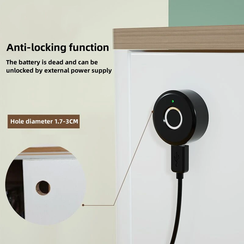 Intelligent Locker File Cabinet Lock Desk Lock Locker Furniture Lock Hole free Fingerprint Drawer Lock