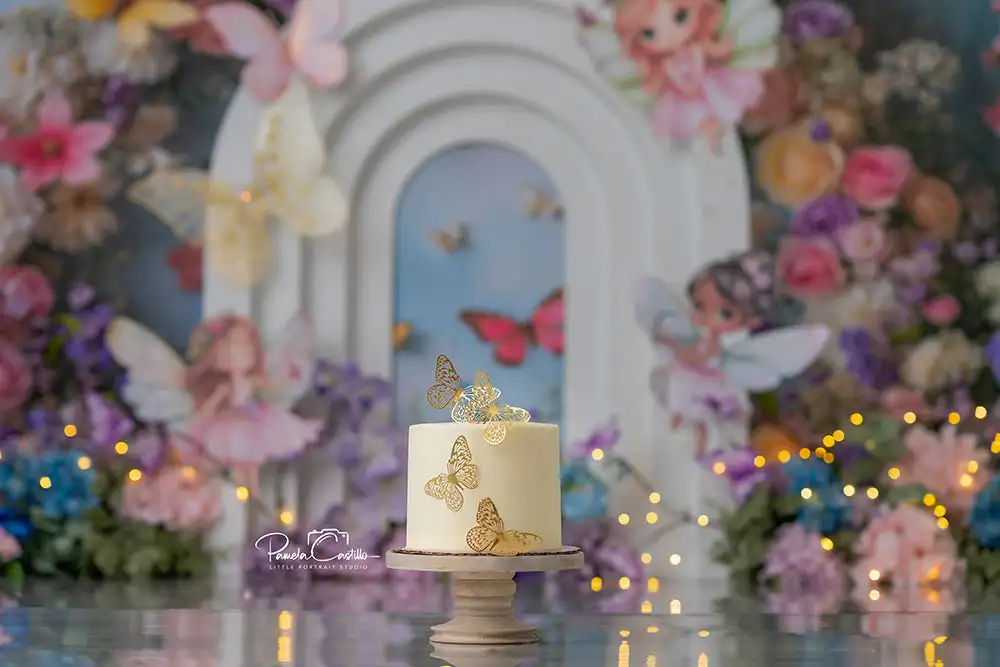 Floral Fairy Meadow Backdrop Enchanted Arch Blush Lavender Cottage Kids Adult Photography Props Child Baby Photocall Backgrounds