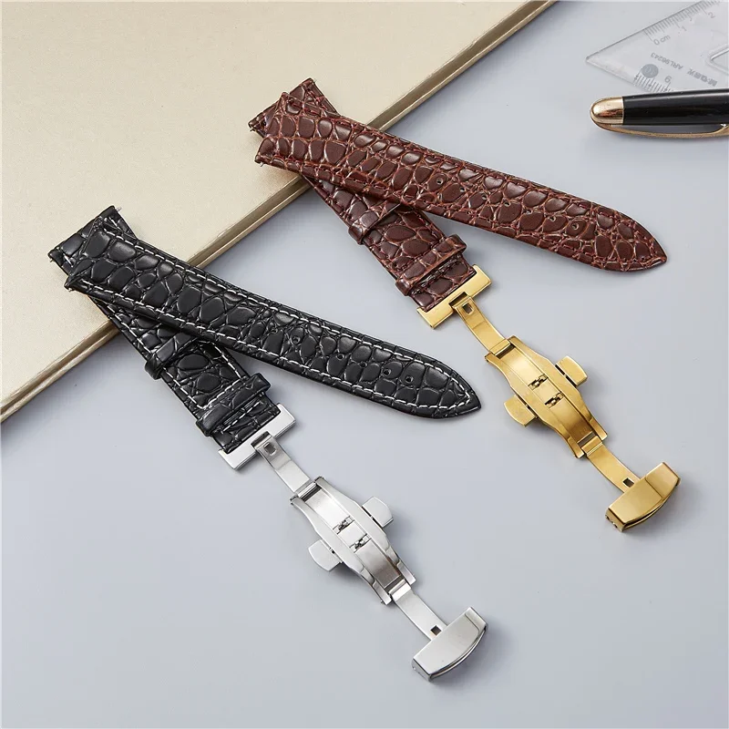 Crocodile Design Leather Watchbands 18mm 20mm 22mm 24mm Watch Accessories Wrist Straps for Samsung Galaxy Gear S3 Active 2