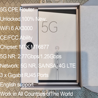 Unlocked 5G CPE WiFi 6 AX3000 Wireless Router 4*4 MIMO Gigabit Ports 128 Users 5G NR 4G LTE Cat18 WiFi Sim Modem Global Version