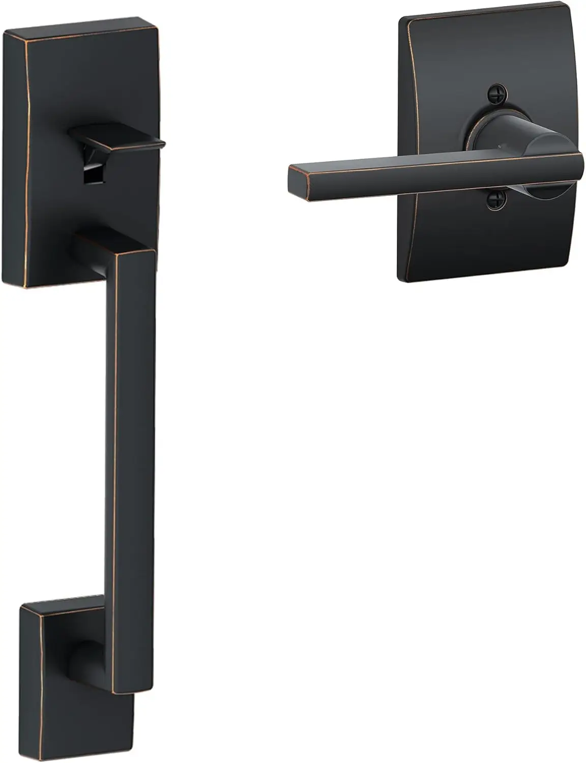 

Комплект дверных ручек Century с рычагом Latitude, отделка под состаренную бронзу, высокая степень безопасности и простота установки для стандартных дверей