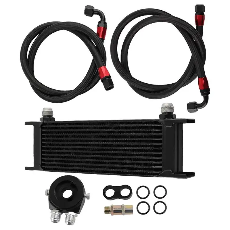 Engine Oil Cooler Replacement Transmission Cooler Engine Cooling 13 Rows Replacement Cooler Kit Transmission Engine Cooler