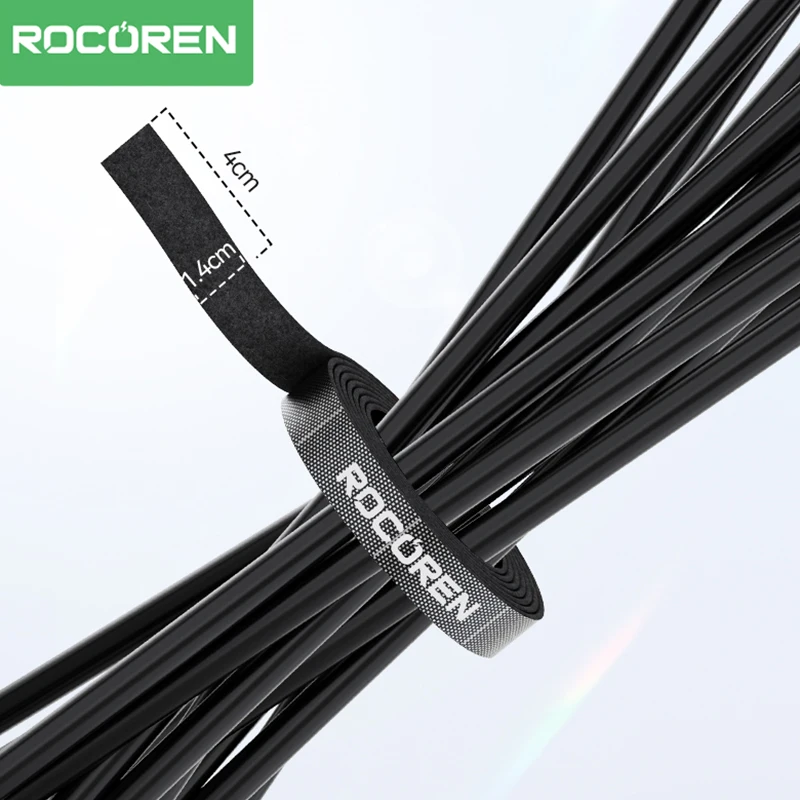 Rocoren Cable Organizer avvolgicavo a strappo manuale gestione dei cavi USB riutilizzabile per la protezione del supporto del cavo del Mouse dell'auricolare del telefono