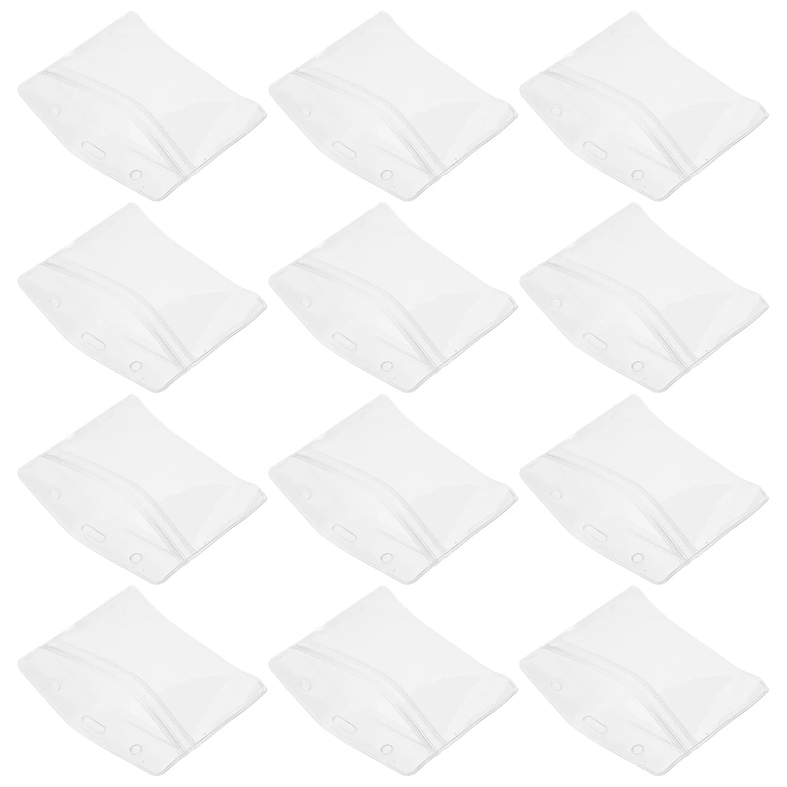 

40Pcs Cards Protective Covers Horizontal Transparent Badge Holders PVC Id Card Sleeves Work Office Name Badge Display