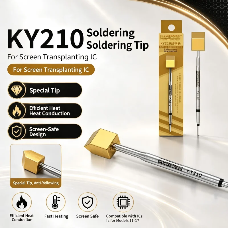KY210 Precision Hot Press Soldering Tip IC Transplant Heating Tip Mobile Phone LCD Flex Cable IC Repair Welding Tool