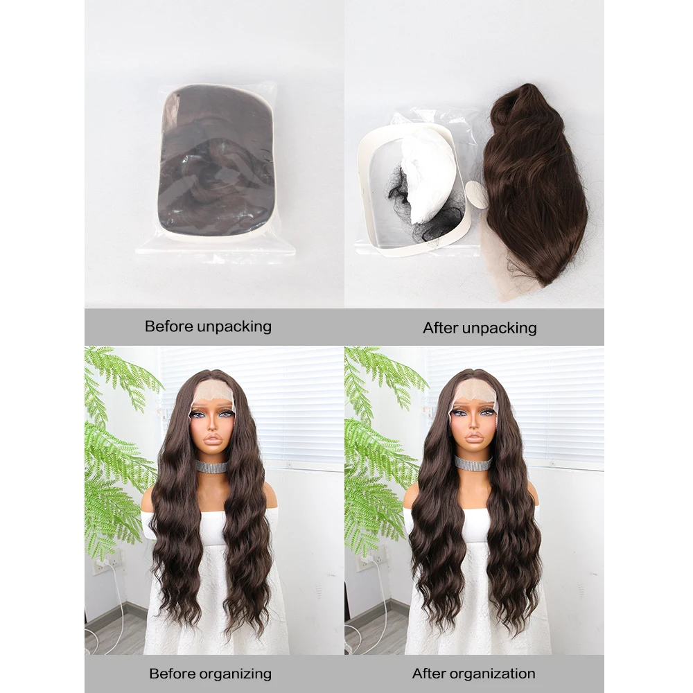 Wig Rambut Sintetis Wig Bergelombang untuk Wanita dengan Cosplay Harian Alami Panjang Tahan Panas