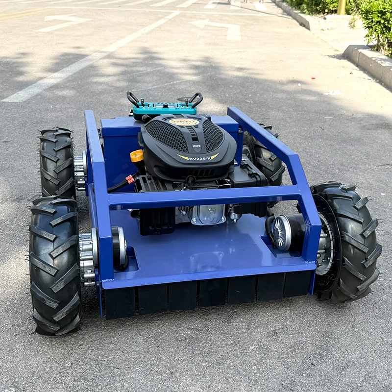 Customized EPA EURO5 Engine 500mm Cordless Riding Robotic Remote Control Lawn Crawler Mower for Garden