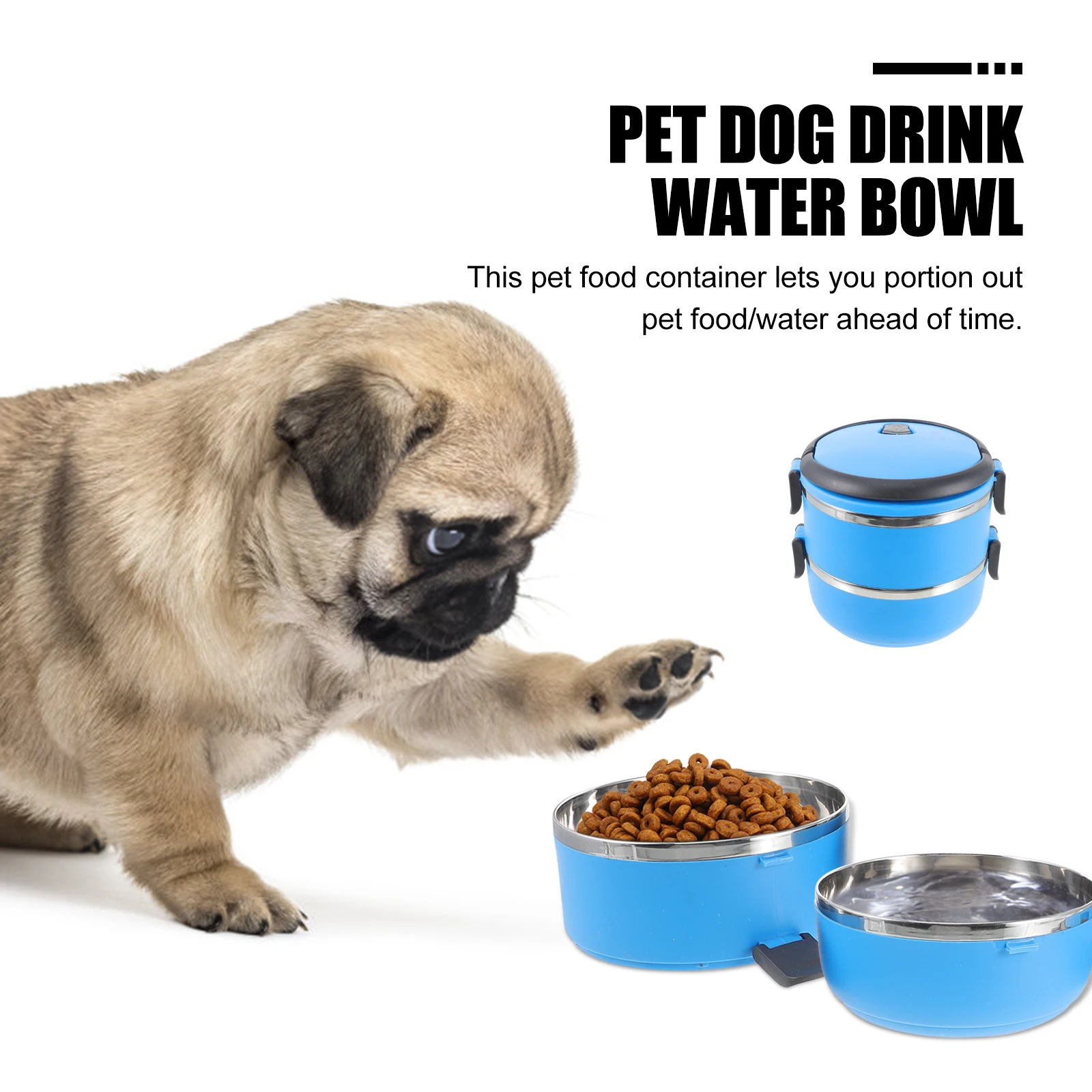 

Travel Stainless Steel Leakproof for Cat Water Feeder Portable Stackable Space Saving Durable Food Grade Easy Clean