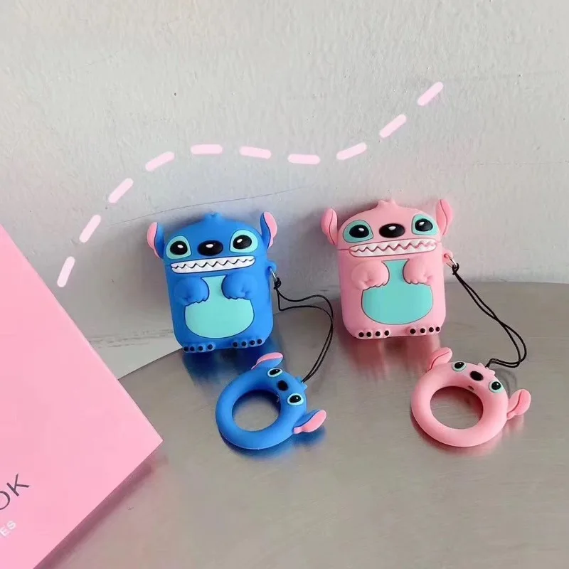 

New Disney Animation Apple AirPods 1 2 3 3D Silicone Case AirPods Pro Case Cute Stitch Headphone Protective Cover Accessories