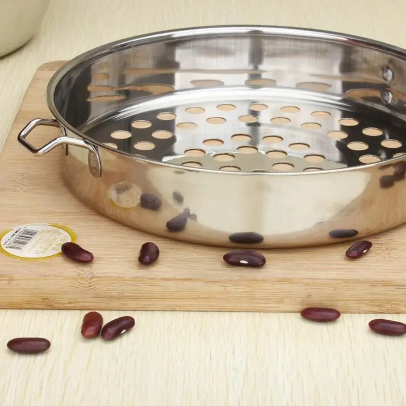 F19B Stainless Steel Large Mesh Strainer with Long Handle Flat Kitchen Colander Spoon