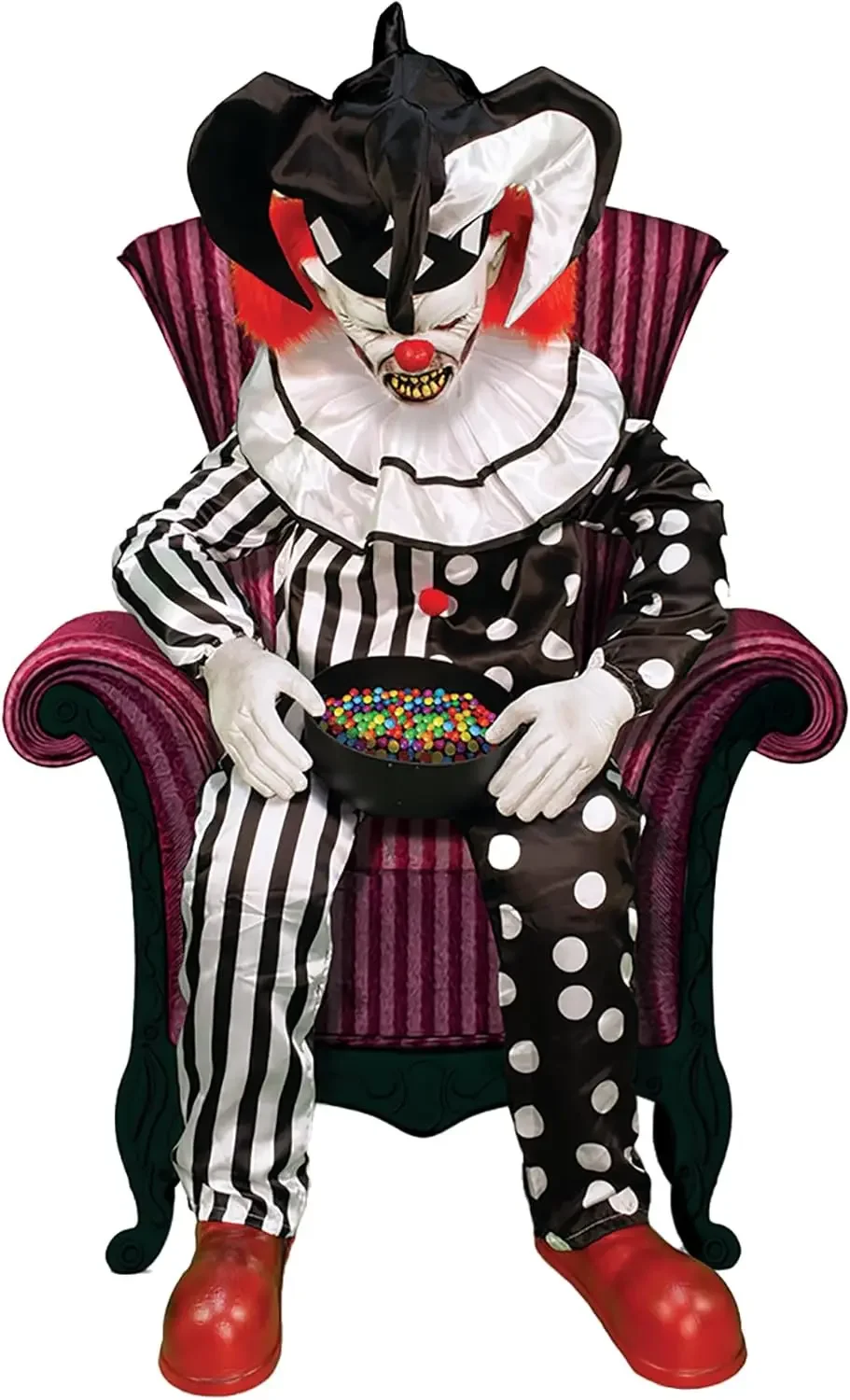 The Sitting Scare Clown by Tekky, Motion-Activated Talking Jump-Scare Halloween AnimatronicHalloween Props