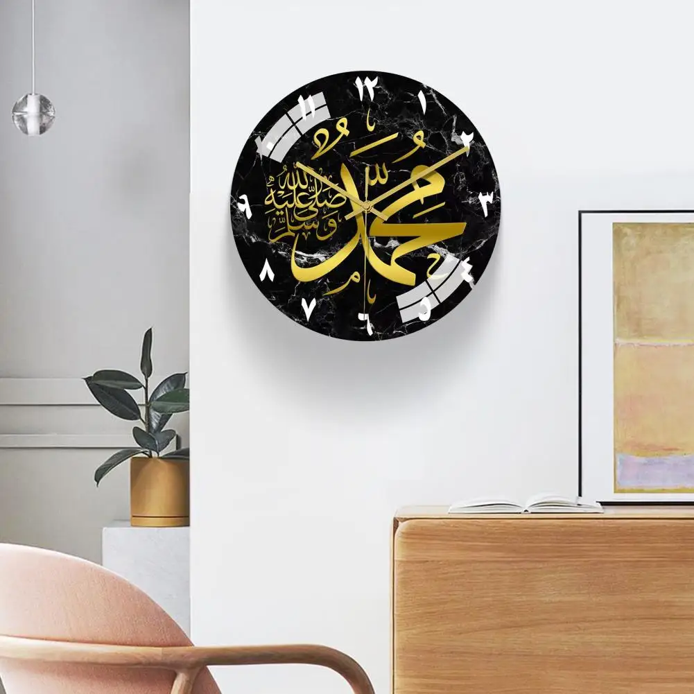 

Wall Clock High Precise Easy to Install Round Non-ticking Silent Battery Operated Numerals Clock Wall Decoration